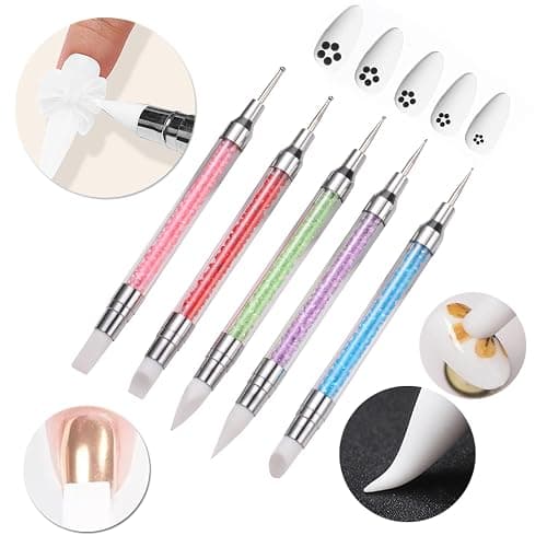 Nail Stand for Press Ons, 15Pcs Nail Art Brushes, 5Pcs Dual-Ended Nail Dotting & Sculpture Pens, Nail Stand DIY, Nail Holder for Painting Nails with 96Pcs Reusable Putty, Nail Art Tools thumbnail 4