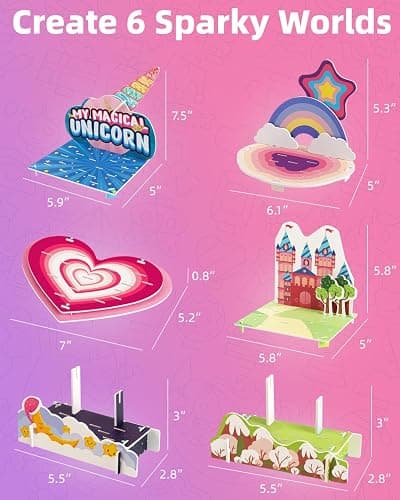 Foil Art with 3D Scenes, Foil Puzzle 3D Art Kit for Kids, No Mess Craft, DIY Creative Activity for Toddlers Boys Girls, Unicorn Party Favors, Birthday Gifts, Travel Toys, Ages 4 and Up thumbnail 9