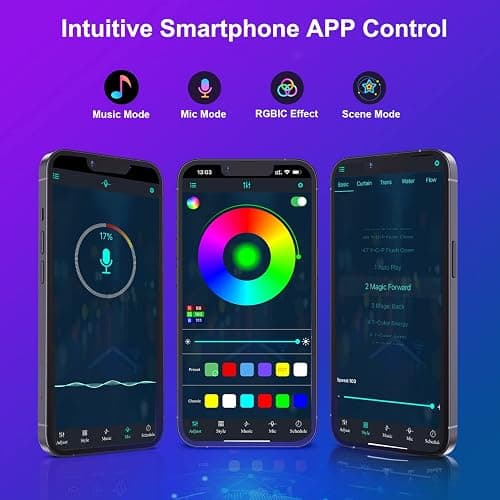 Triangle LED Light Panels, Triangle Lights with 6 Connection Ports, Real RGBIC Gaming Lights for Gaming Setup, Smart Wall Lights for Bedroom App Control Music Sync for Gaming Room Streaming, 6 Pack thumbnail 6