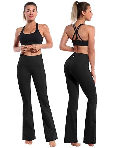 BUBBLELIME 29"/31"/33"/35"/37" 3 Styles Women's High Waist Bootcut Yoga Pants Basic/Side Pockets Tummy Control Workout Flared thumbnail 2