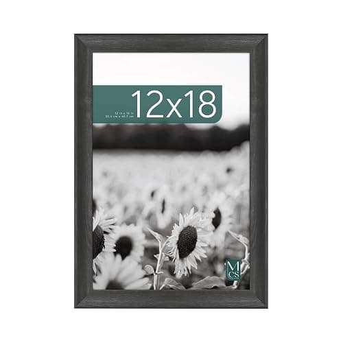 MCS Studio Gallery Classic 12x18 Picture Frame Black Woodgrain Engineered Wood, Vertical & Horizontal Wall Hanging Large Picture Frame for Photos, Posters & Art Prints (1-Pack) - Image 1