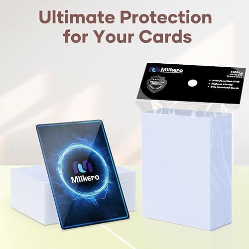 Mlikero 300 Pcs Clear Card Sleeves, Standard Size Trading Card Sleeves Cards Protector Fit for MTG, Football, Sports, Game Cards, 66 x 91 mm thumbnail 6