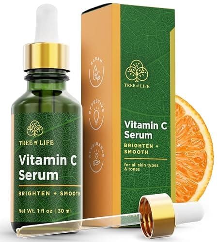 Tree of Life Beauty Vitamin C Skin Care Set, Skin Brightening Face Oil for Dark and Age Spots, Facial Serums for Dry and Sensitive Skin with Hyaluronic Acid & Vitamin E for Soft Smooth Skin, 1 Fl Oz - Image 1