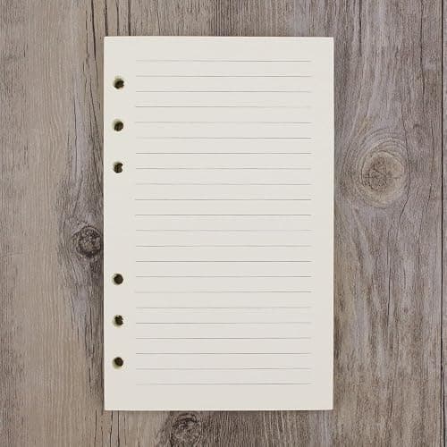 6-Ring A6 Binder/Planner Refill Paper, 6 Hole,6 3/4 x 4 1/8 Inches Refillable White Paper for Loose Leaf Binder Notebook Diary Traveler Journal Inserts, 80 Sheets/160 Pages,Lined thumbnail 5