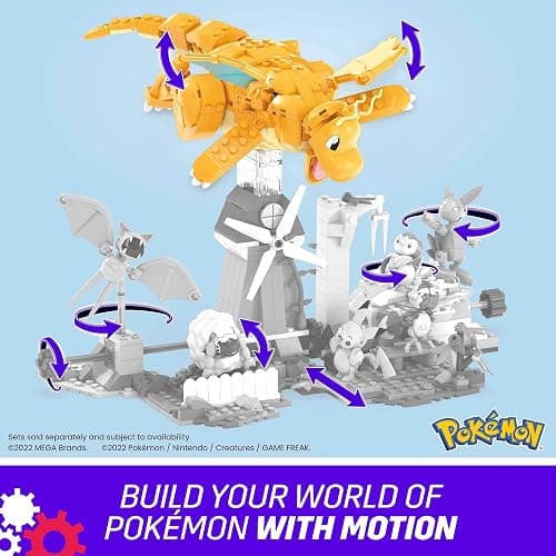 MEGA Pokémon Building Toys Set Dragonite with 387 Pieces, Articulated and Poseable with Motion, 7 Inches Tall, for Kids thumbnail 6