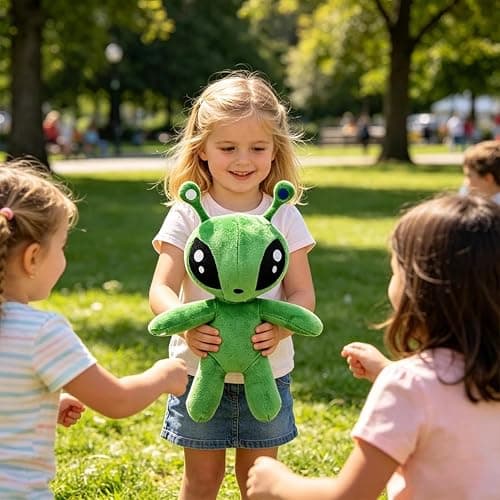 Alien Plush Toy,Green Alien Plush Doll,Soft Alien Creature Pillow for Home Kids’Room Decor,Gift for Animation Fans and Doll Toys thumbnail 4