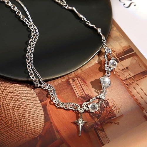 IFNODO 37pcs Silver Jewelry Set With 3 PCS Necklace, 14 PCS Bracelet, 7 PCS Ear Cuffs Earring, 6pcs Hoop Earrings,7pcs silver rings set For Women For Birthday Gifts thumbnail 6