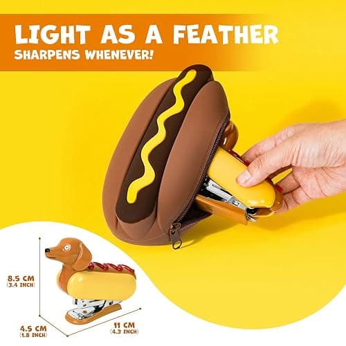 YOBRO Mini Stapler for Students Novelty Hotdog Desktop Stapler with 1000PCS Staples 12 Sheets Capacity Stationery Animal Stapler for Home Office Stocking Stuffers for Friends thumbnail 3