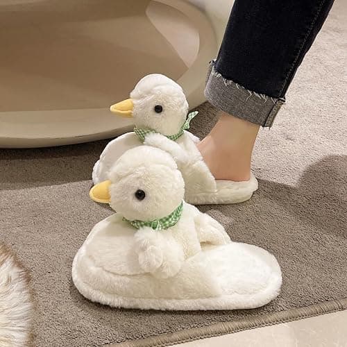 VTTDB Duck Slippers for Women Fuzzy Animal Plush Slippers Winter Indoor House Slides Warm Fluffy Slipper for Men thumbnail 4