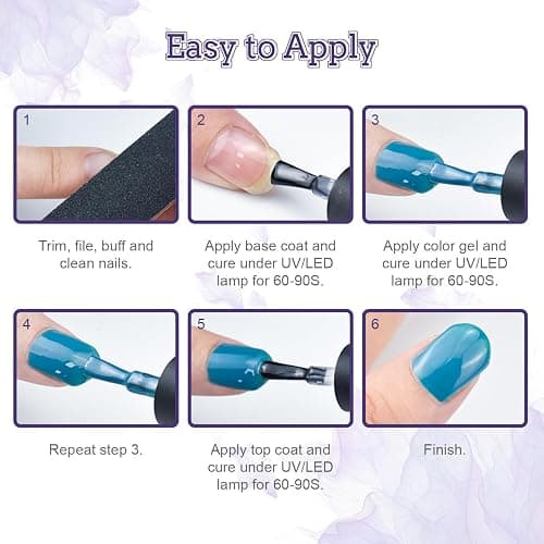JODSONE 20 Colors Gel Nail Polish Kit with U V Light Base Top Matte Coat High Shine Vibrant Nail Gel Equipped with Manicure Tools thumbnail 8