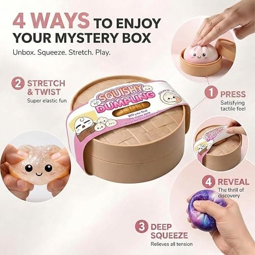 2026 New Dumpling Squishy Mystery Box - Surprise Dumpling Squishy, Rare Dumplings Bun Stress Relief Fidget Set, Random Colors (2 Pack) thumbnail 3