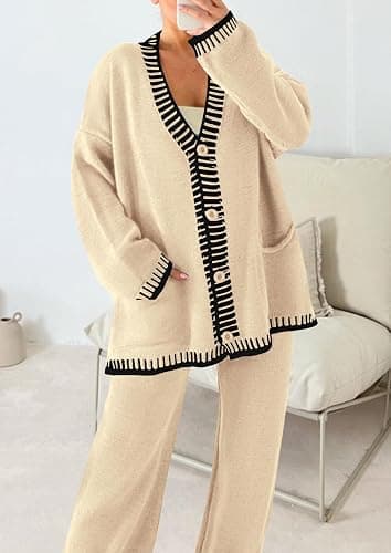 PRETTYGARDEN Lounge Sets for Women Fall 2026 Loungewear 2 Piece Outfits Cardigan Sweaters Track Suit Matching Winter Clothing thumbnail 7