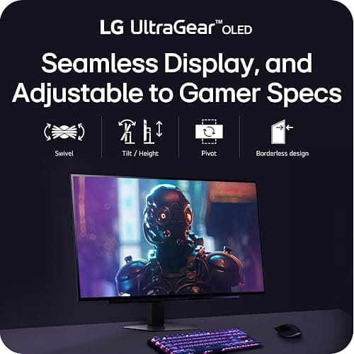 LG 27GX704A-B 27-inch Ultragear QHD (2650x1440) OLED Gaming Monitor 240Hz, 0.03ms, NVIDIA G-Sync Compatible, AMD FreeSync Premium Pro, VESA Display HDR TrueBlack400, HDMI 2.1, DisplayPort, Black thumbnail 7