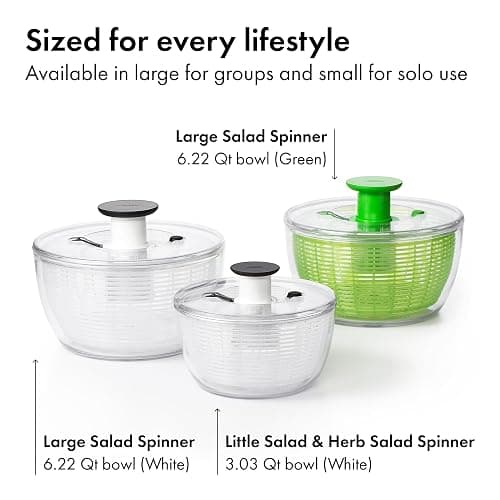 OXO Good Grips Salad Spinner | Lettuce Spinner | Fruit Washer | Fruit Washing Bowl with Strainer | Vegetable Cleaner | Salad Cleaner | Lettuce Washer | 6.22 Quart Capacity thumbnail 9