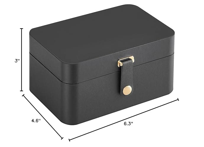 SONGMICS Jewelry Organizer Box, Travel Jewelry Case, 2-Layer Travel Case for Earrings, Necklaces, Bracelets - Portable Jewelry Storage with Large Capacity, Gift Idea, Slate Gray UJBC166G01 thumbnail 2