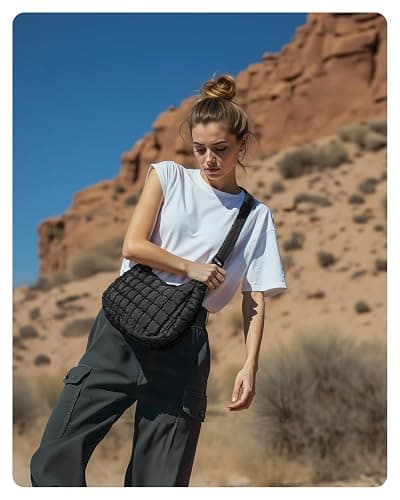 BAGSMART Crossbody Hobo Bag for Women, Quilted Puffy Purses for Women Soft Fluffy Cute Shoulder Handbag for Daily Use thumbnail 2