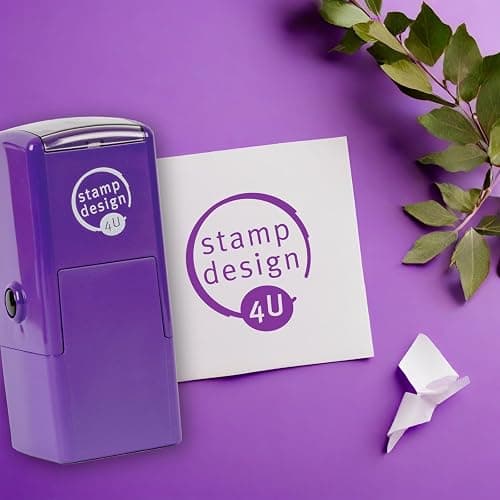 Business Logo Personalised Stamp, 25mm x 25mm Custom Stamp (Black) thumbnail 2