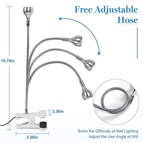 AORAEM UV Nail Lamp LED Nail Manicure Dryer Curing Light with Gooseneck and Clamp for Gel Nails thumbnail 5