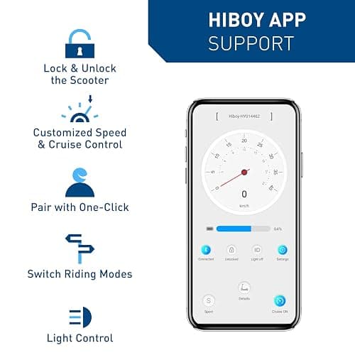 Hiboy S2 Series/MAX Pro/Titan Series Electric Scooter, 350-2000W Motor, 8.5-11" Tires, 17-80 Miles Range E Scooter, 19-31 Mph Folding Commuter Electric Scooter for Adults thumbnail 7