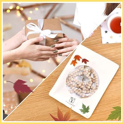 YAVVOZH Teacher Lanyard with Id Holder, Cute Lanyards for Id Badges Keys, Retractable Natural Wooden Beaded Lanyard for Women, Gold Teach thumbnail 8