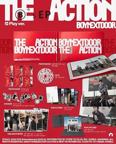 BOYNEXTDOOR THE ACTION 5th Mini Album [Play Ver.] Photobook + CD + Photocard + Sticker + Poster (Hollywood Action) thumbnail 2