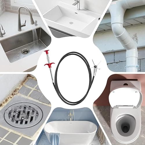 76 Inch Drain Snake with Flexible Grabber Claw - Flexible Grabber Tool for Hair Clogs, Plumbing Auger for Sink, Tub, and Pipe Clog Remover thumbnail 8