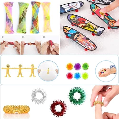 SINZUX Fidget Toys Pack, 50 Pcs Sensory Fidget Toys Set, Stress Anxiety Relief Squishy Fidget Toy for ADHD Autism Autistic Kids Adults, Party Bag Fillers Birthday Gifts for Teen Children Adult thumbnail 4