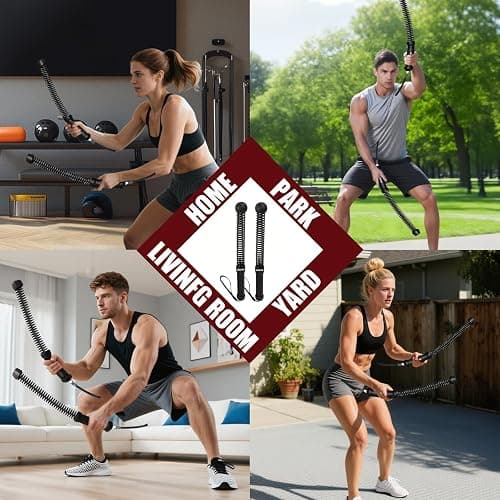 Weighted Ropeless Battle Ropes, Heavy Duty Workout Rope for Home Gym with Training Poster, Portable Arm Exerciser Rope for Strength Building, HIIT and Low-Impact Aerobic Training for Men & Women thumbnail 7