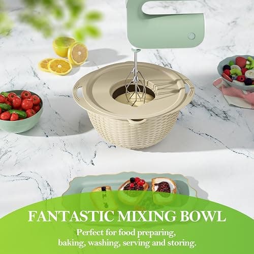 4-1 Colander with Bowl Set - Rotatable Strainers for Kitchen, Food Strainers and Colanders, Funny Presents for Women, Fruit Cleaner, Veggie Wash, Aesthetic Kitchen Gadget Essentials - Beige thumbnail 6