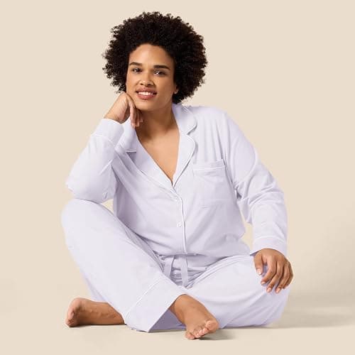 Amazon Essentials womens Cotton Modal Long-Sleeve Shirt and Full-Length Bottom Pajama Set thumbnail 7