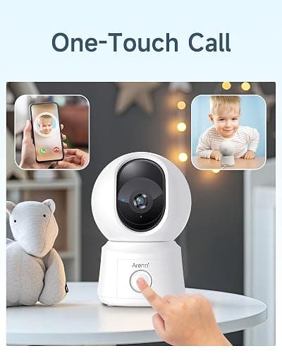 ARENTI 1080P Camara Vigilancia Bebe con Control de 5'' Monitor, 355° PTZ Vigilabebes con Camara con Voz Bidireccional, Detección de Movimiento y Sonido, Visión Nocturna, Sensor Temperatura, Modo VOX - Cam+monitor thumbnail 4