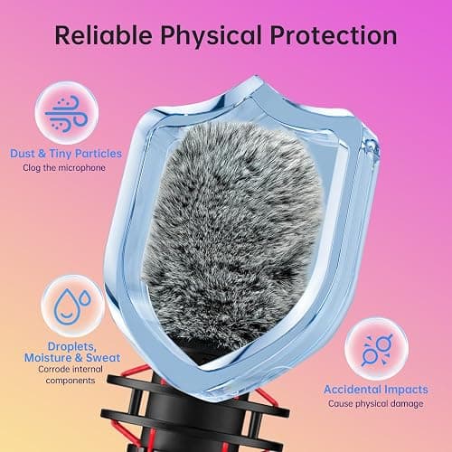 Windscreen/Pop Filter for HyperX QuadCast (S) Microphones - Furry Mic Cover for Wind & Ambient Noise Reduction with Top Hole Access for Mute Button (Furry-Gray) thumbnail 5