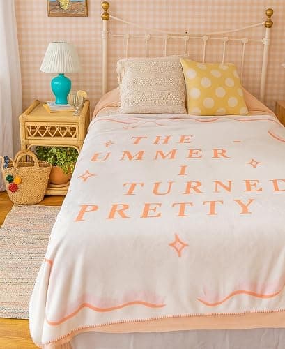 Jay Franco Plush Throw Blanket – Soft & Comfy 50x70 Inches Throw for Couch or Bed – Cozy Home Décor for Living Room & Bedroom, Ivory - The Summer I Turned Pretty thumbnail 2
