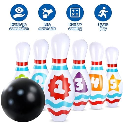 JOYIN Giant Inflatable Bowling Set for Kids and Adults, Christmas Birthday Party Games, Kids Education Motor Skills Toys thumbnail 5