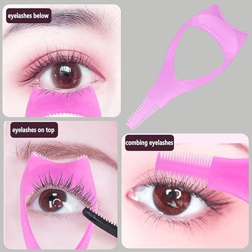 ELTONGUU Eyelash Separator Tool Mascara Shield Guard Magic Useful Cosmetic Comb Applicator Helper Guide Card Tool 3 in 1 Upper Lower Mascara Applicator Guard Lash Buddy Blush thumbnail 2