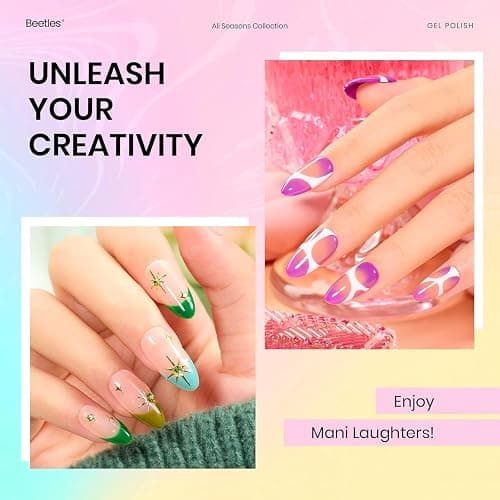 Beetles Spring Gel Polish Set - 20 Colors Red Green White Black Nude Valentines Gel Nail Polish with Base Top Coat Trendy Colors Uv LED Lamp Salon DIY at Home Nails Gifts for Women Vibrant Subtle thumbnail 4
