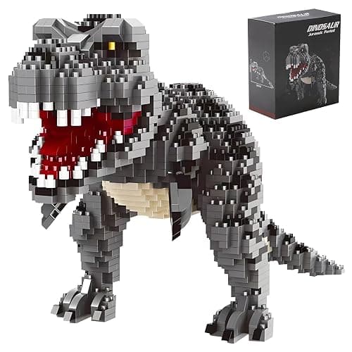 CSNRHG Dinosaur Tyrannosaurus Rex Model Decor Micro Mini Blocks Velociraptor Building Blocks Toy Birthday for Age 6+ Children Adults Teens 1530 Pieces - Image 1