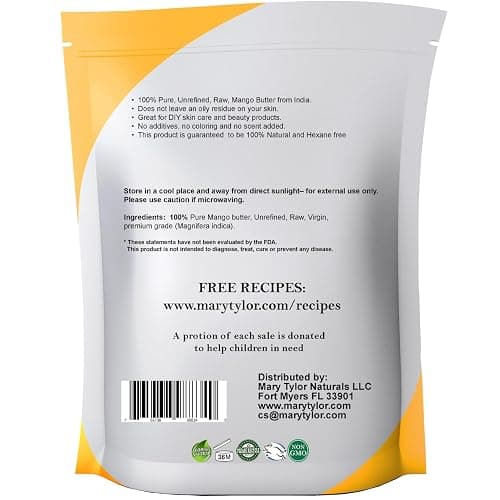 Mary Tylor Naturals Mango Butter 1 lb Cold Pressed, Unrefined,Raw Pure Mango Butter — thumbnail 4
