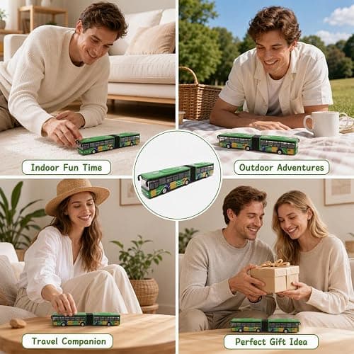 Dfiupdn 1 Double Decker Bus Toy, London Bus Toy, Pull Back Toy Cars | Double Decker Bus Design, Pull Back Action Mechanism, Durable Construction Materials, Imaginative Play Scenarios, Collectible thumbnail 7