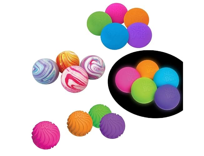 Nee Doh Teenies Ripples, Glow in The Dark, Swirl, and Original...Groovy Globs! Squishy, Squeezy, Popping, Stretchy Stress Fidget Balls Gift Set Party Bundle - 4 Pack (Asstorted Colors) thumbnail 2