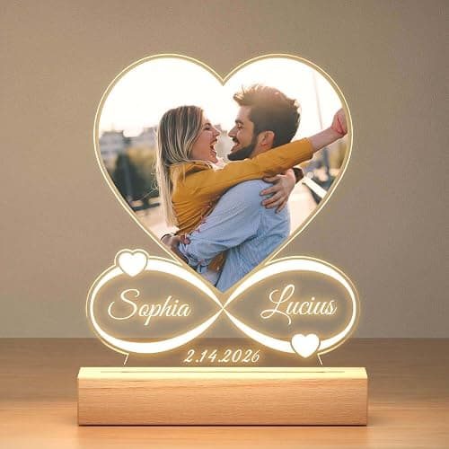 Custom Picture Frames, Personalized Photo Frame, Customized Picture Frames, Personalized Anniversary Valentines Day Gifts for Women Men Her Him Girlfriend Boyfriend Mom Dad Couple Baby Kid Family Pet - Image 1