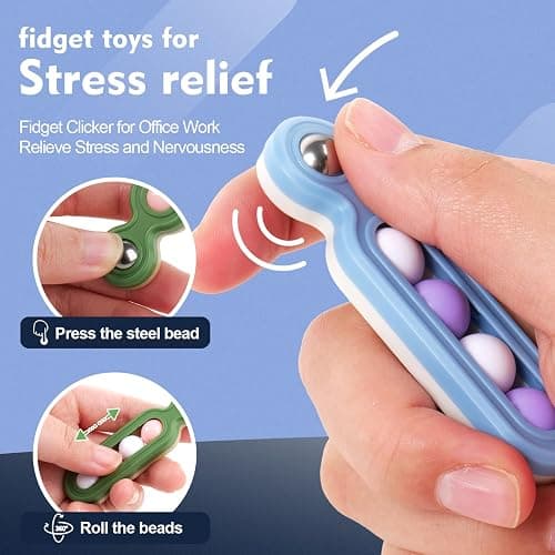 Fidget Toys Adults Stress Relief: 4 Pack Fidget Clicker Toys - Sensory Toys for Autism Kids Calming - ADHD Tools Desk Fidgets for Classroom - Cool Office Gadgets Gifts for Teen Women Men thumbnail 3