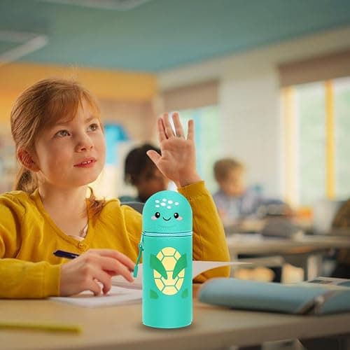 DGTSYAL Kawaii Estuche Escolar de Silicona Blanda 2 en 1, Portalápices de Mesa, Cremallera, Cute Estuche Papeleria de Cremallera (Tortuga) thumbnail 8