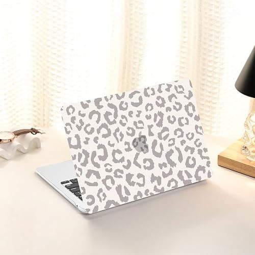 AKIT Compatible with MacBook Air 13 inch Case 2025 2024-2022 M4 M3 M2 A3240 A3113 A2681, Unique Hard Shell Laptop Case+Screen Protector+Keyboard Cover for MacBook Air 13.6 inch, Print Leopard Grey thumbnail 7