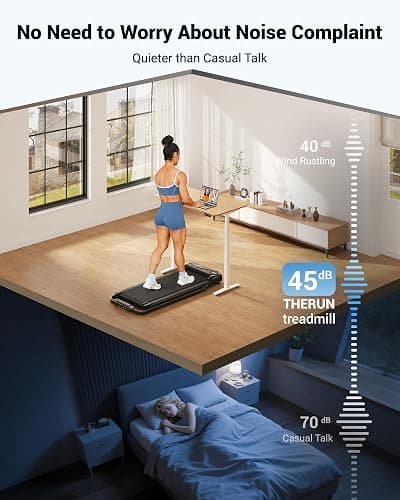 THERUN Walking Pad, 2 in 1 Foldable Treadmills for Home, 2.5HP Under Desk with Handle Bar, 16" Widened Running Belt, with Remote Control thumbnail 7