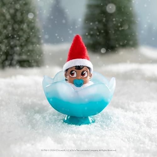 The Elf on the Shelf Frost Pips Mini Blooms Elf Baby Girl with Brown Eyes - Includes Frost Flower Cradle - for Ages 3 Years and Above thumbnail 8