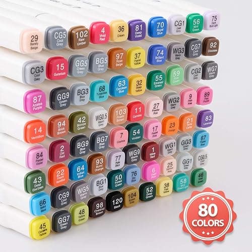 Dabo&Shobo 80 Colors Alcohol Markers, Dawing Markers, Dual Tip Markers, Fine & Chisel Coloring Marker, Chisel Coloring Markers For Adult Coloring And Sketching thumbnail 5