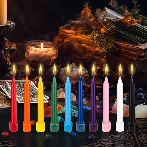 Mega Candles 20 pcs Unscented Silver Exquisite Mini Taper Spell Candles, 4 Inch Tall x 1/2 Inch Diameter, Magic Chimes, Enchantment, Casting Rituals, Witchcraft, Wiccan, Altar, Metaphysical thumbnail 6