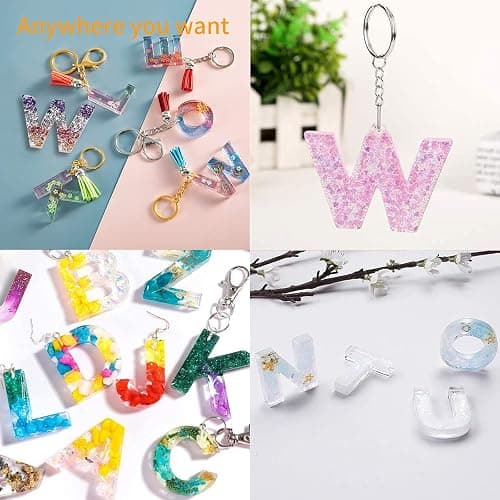 HUOZHI Silicone Alphabet Resin Molds, Number Alphabet Jewelry, Silicone Letter Molds for Resin Casting, DIY Craft Casting, Letter Jewelry Making thumbnail 4