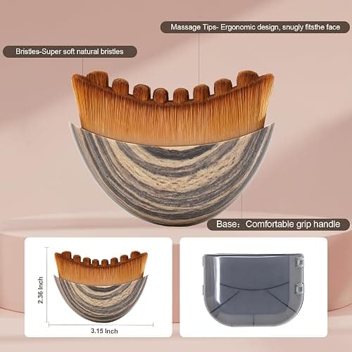 Lymphatic Contour Face Brush, Ergonomic Lymphatic Drainage Massager, Natural Makeup Brushes with Gentle Bristles, Hypoallergenic Manual Facial/Body Brush for Sculpting thumbnail 3
